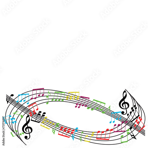 Music notes background, sty...