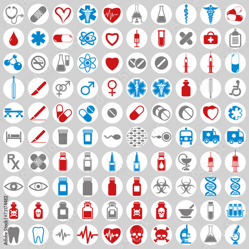 100 medical icons set.