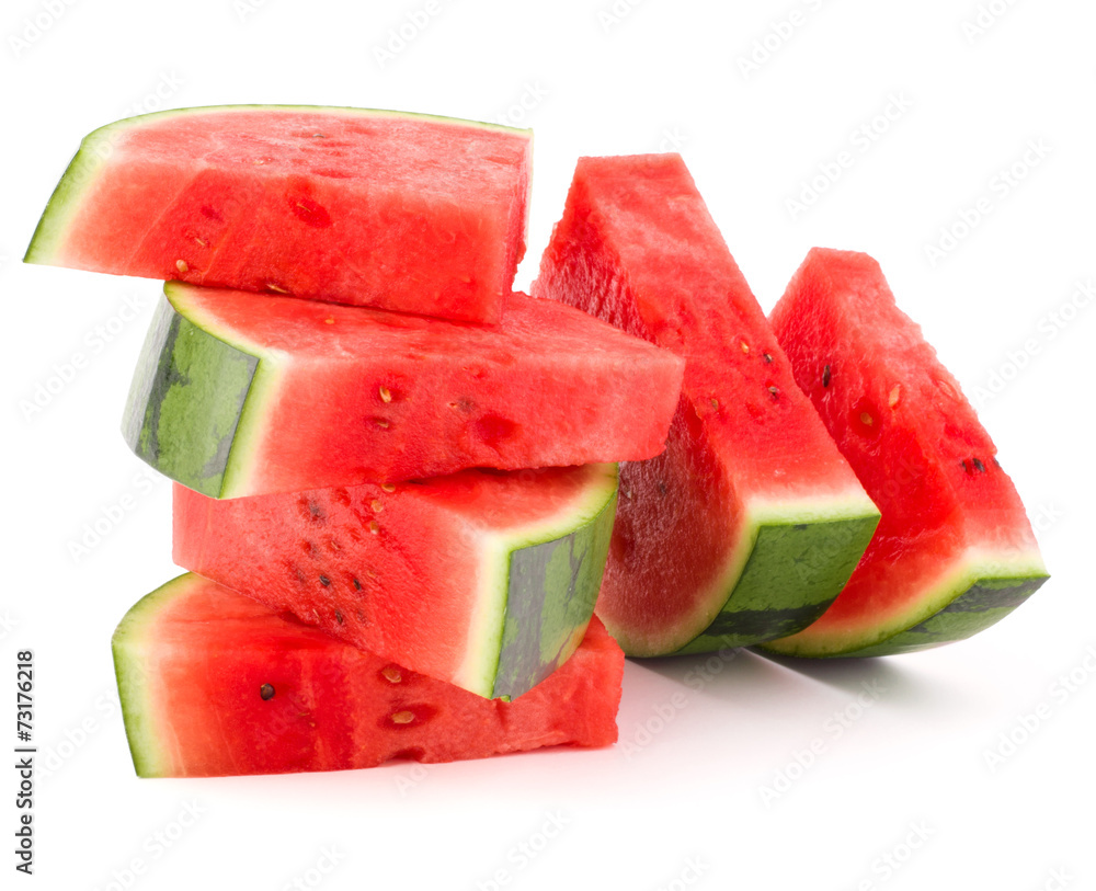 Sliced ripe watermelon isolated on white background cutout Sliced ripe watermelon isolated on white background cutout