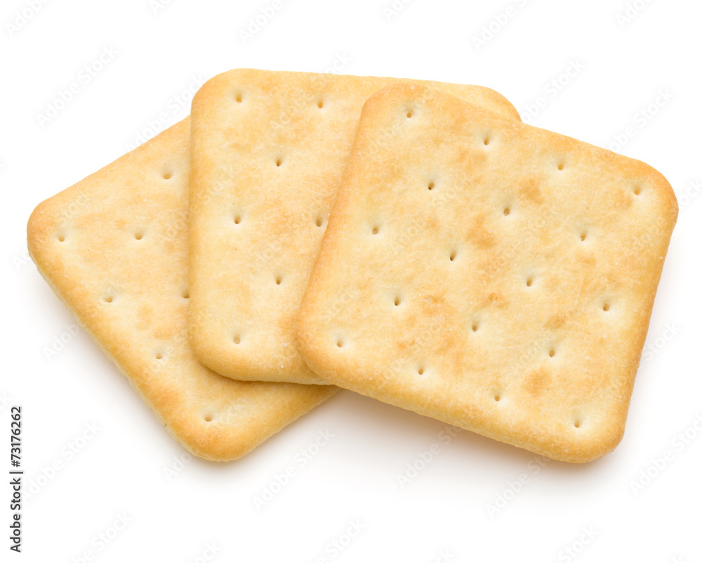 Dry cracker cookies isolated on white background cutout Dry cracker cookies isolated on white background cutout