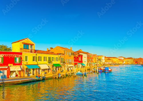 view of the Main Canal at Murano island near Venice Italy