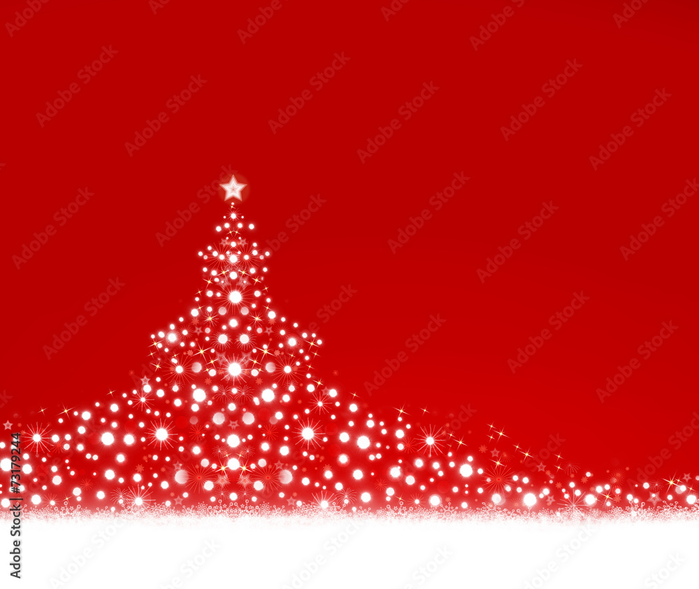 White Christmas tree on red background. White Christmas tree on red background.