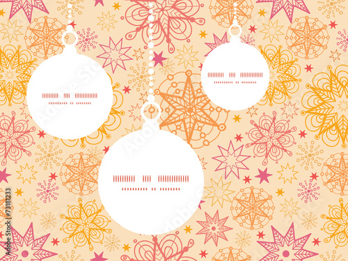 Vector warm stars Christmas ornaments silhouettes pattern frame