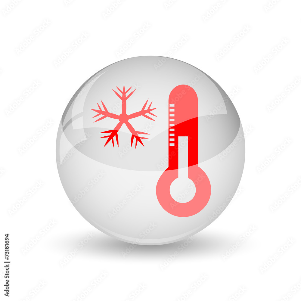 Snowflake with thermometer icon Snowflake with thermometer icon