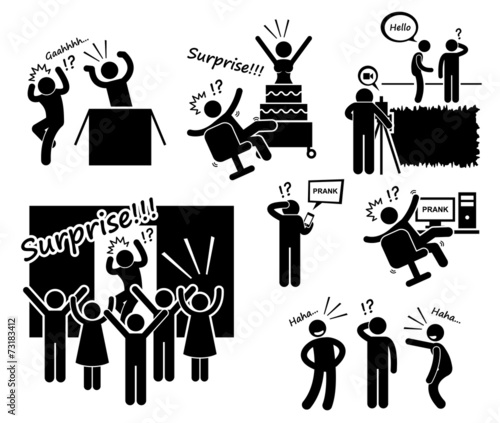Surprise and Prank Cliparts