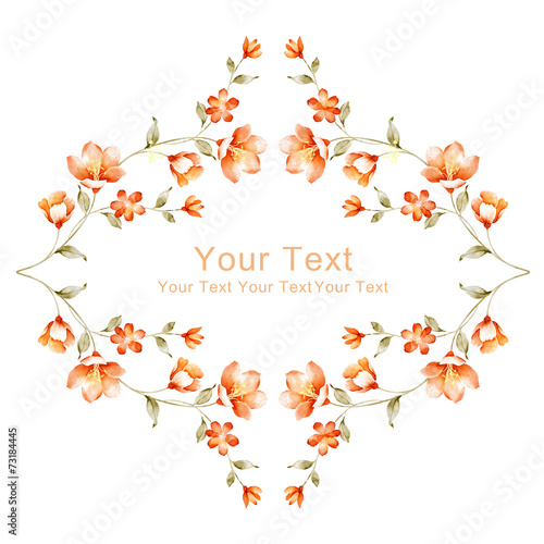 Wallpaper Mural watercolor floral illustration collection. flowers arranged un a shape of the wreath perfect Torontodigital.ca
