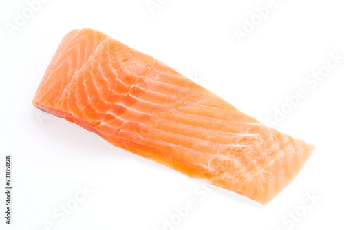 Salmon meat isolated on white