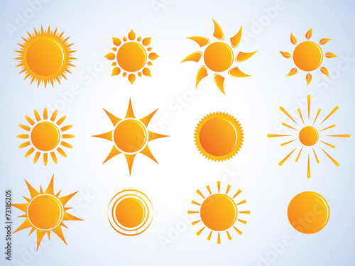 Fotografia sun icon set