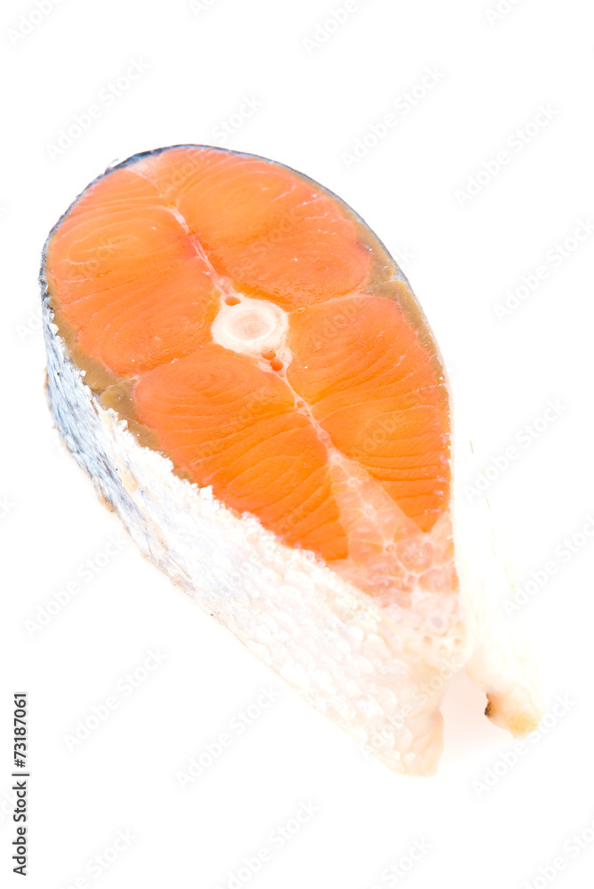 Salmon meat isolated on white background Salmon meat isolated on white background