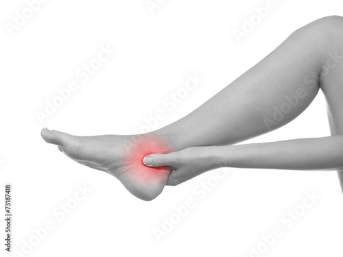 Human Ankle pain medical health care concept. © Lovrencg