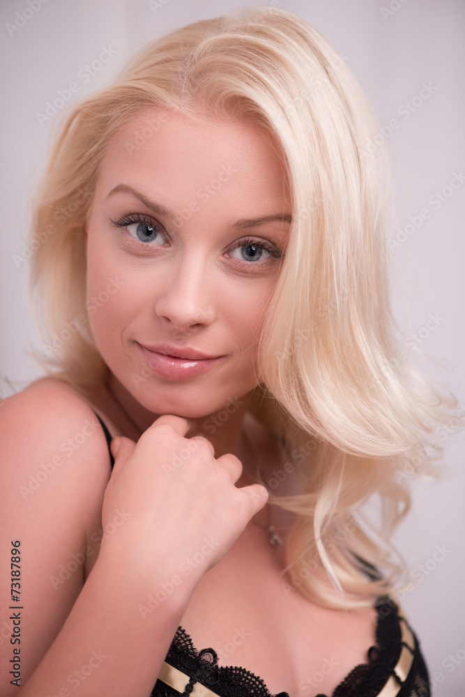Fototapeta premium Sexy beautiful blond girl in underclothes