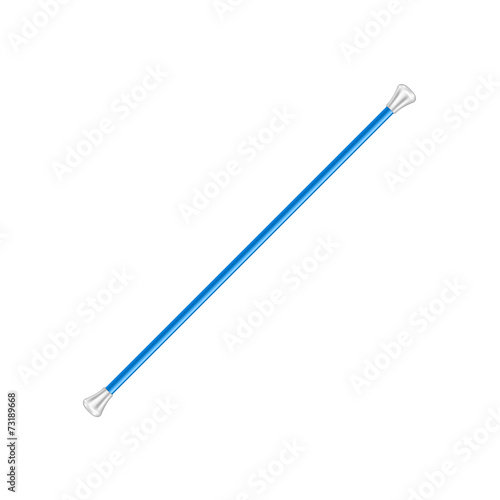 Twirling baton in blue and silver design