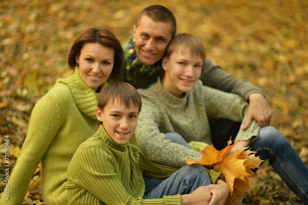 Family in autumn park Family in autumn park