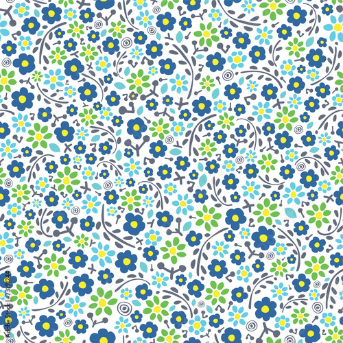 Obraz na płótnie Seamless Floral Pattern w salonie