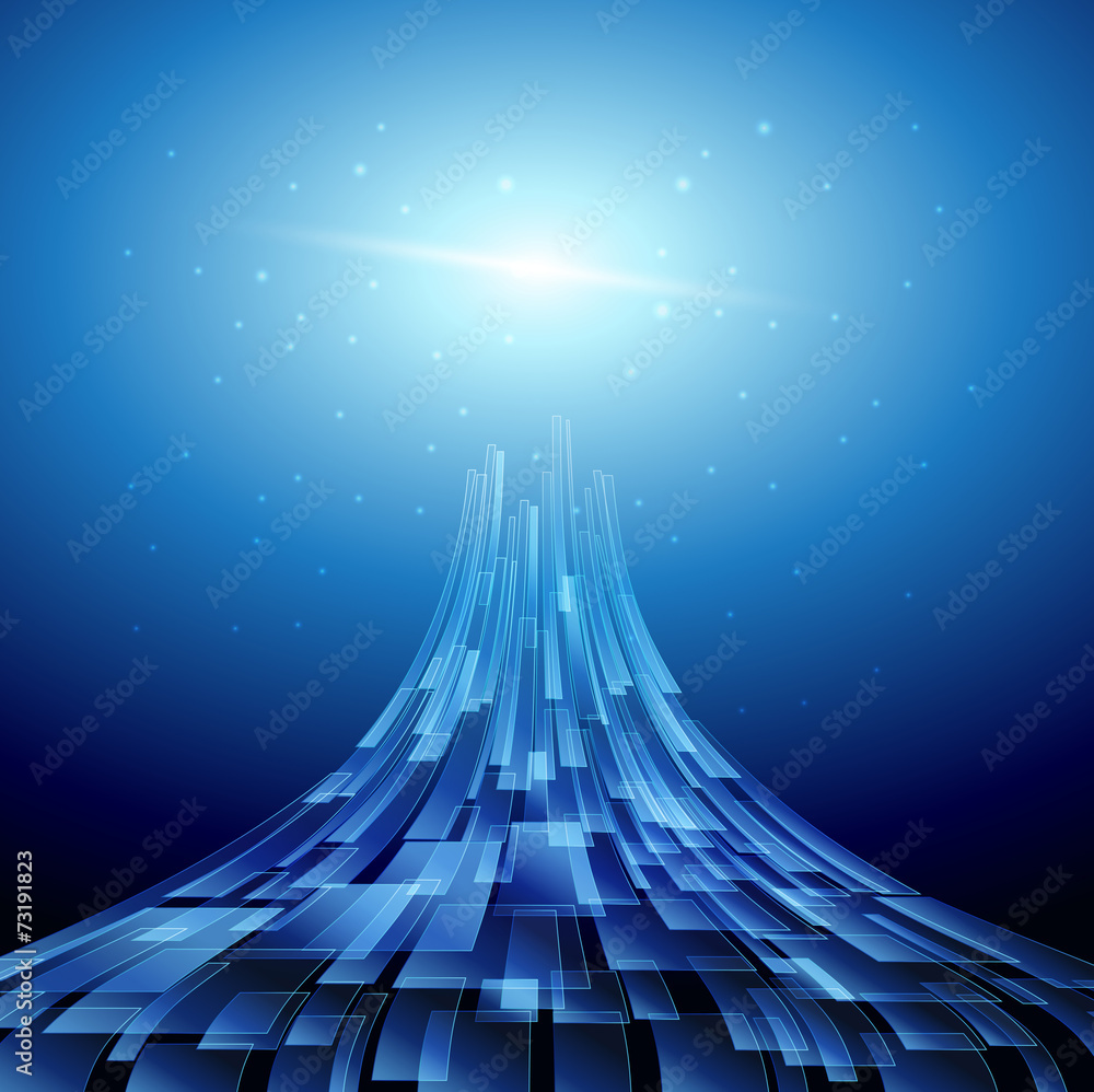 Vector Abstract Technology Background. Digital Global Network ...