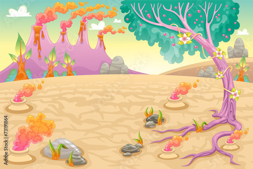 Funny prehistoric landscape