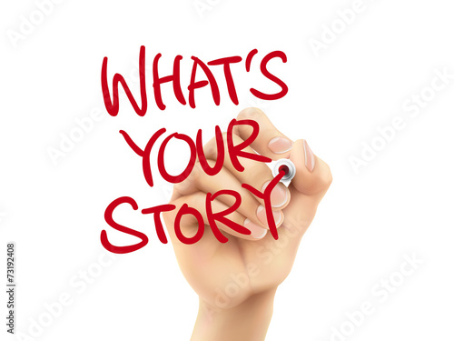 what is your story words written by hand
