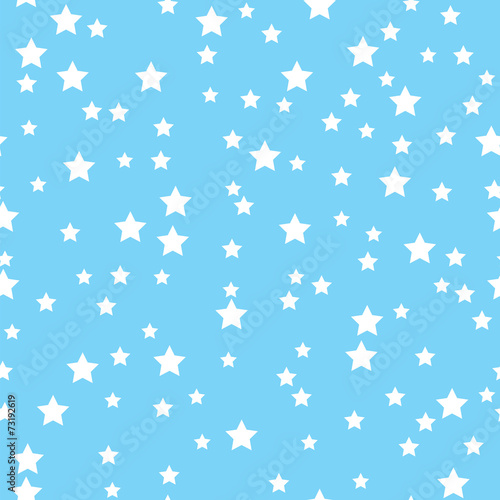 Seamless pattern with white stars on a blue background
