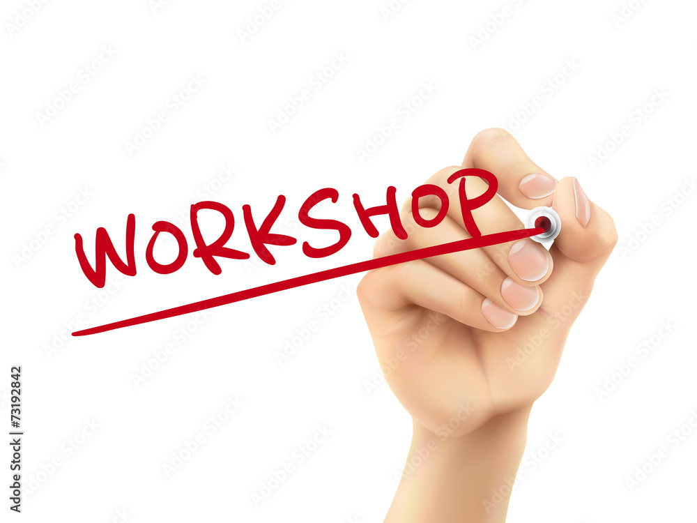 workshop word written by hand