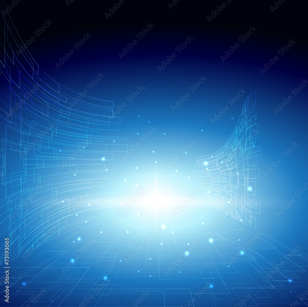 Blue technology Background Abstract and bright flare