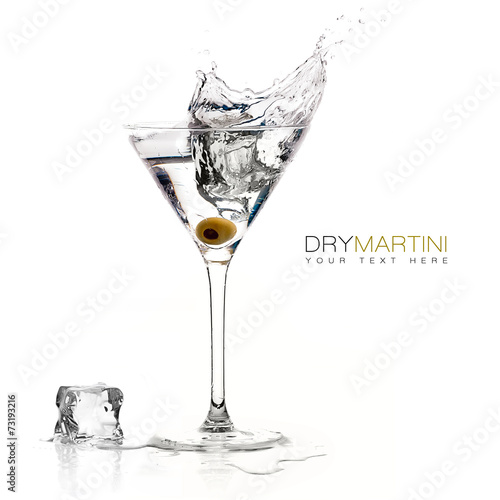 Dry Martini Cocktail with Big Splash