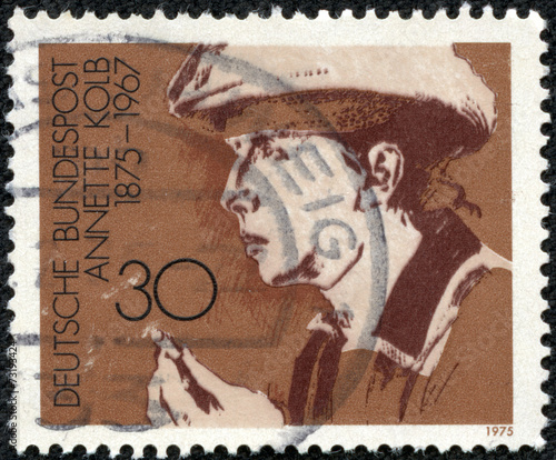 stamp printed in the West Germany shows Annette Kolb photo