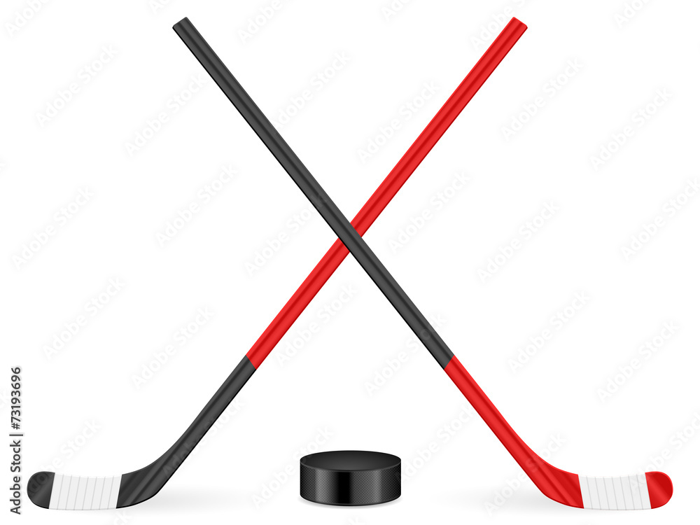 Fototapeta premium hockey stick and puck