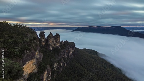 Timelapse of sunrise over Blue Mountains Australia