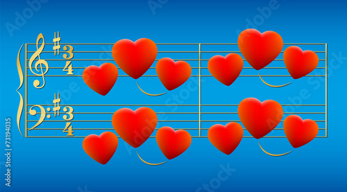 Love Song Hearts Gold