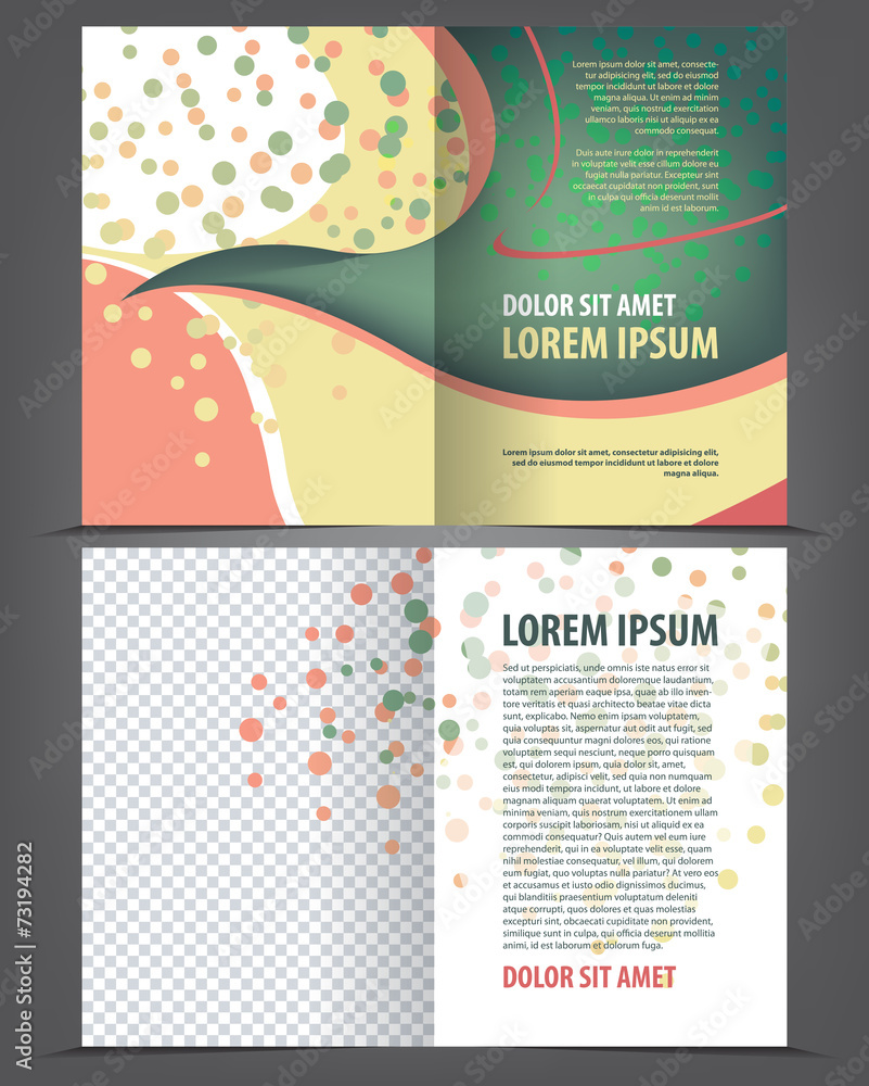 Fototapeta premium Vector empty bifold brochure print template design