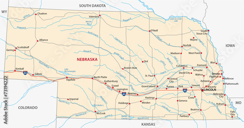 nebraska road map photo