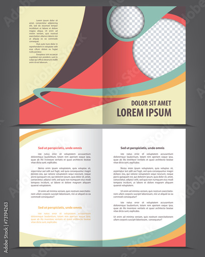 Vector empty bifold brochure print template design