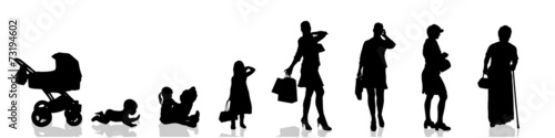 Vector silhouette of woman.
