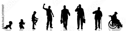 Vector silhouette of man.