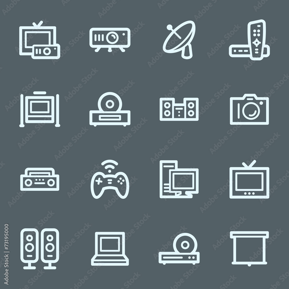 Home Electronics Appliances Web Icons Home Electronics Appliances Web Icons