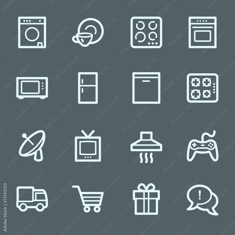 Home appliances web icons set Home appliances web icons set