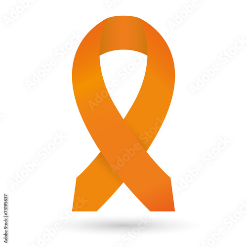 Orange ribbon. Leukemia awareness