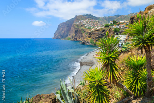 View of Cabo Girao cliff and Camara de Lobos town, Madeira photo