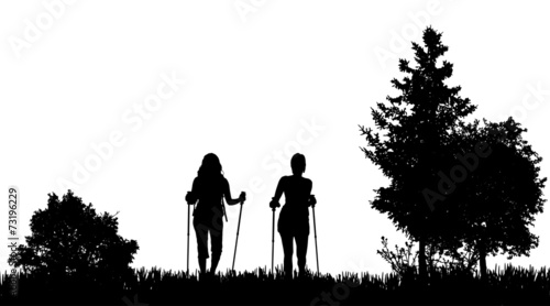Vector silhouettes of women.