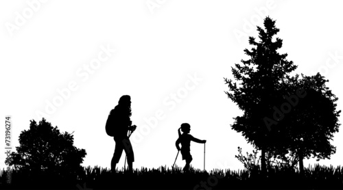 Vector silhouettes of family.