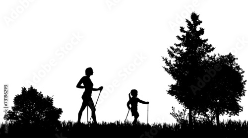 Vector silhouettes of family.