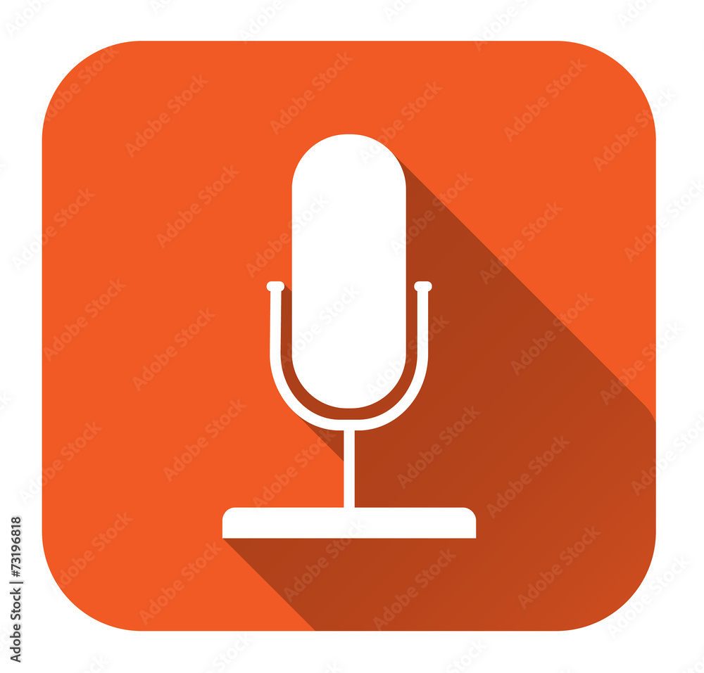 microphone long shadow icon, flat design microphone long shadow icon, flat design