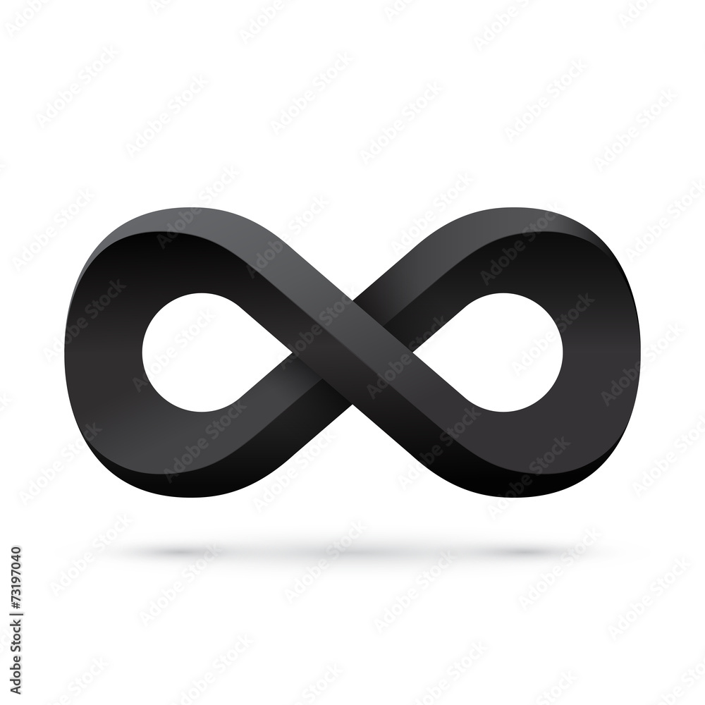 Black infinity symbol. Conceptual icon Black infinity symbol. Conceptual icon