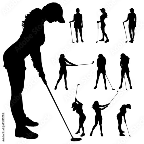 Vector silhouette of the woman.