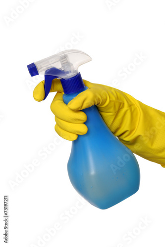 Wallpaper Mural Cleaning equipment, sprayer in hand with gloves isolated Torontodigital.ca