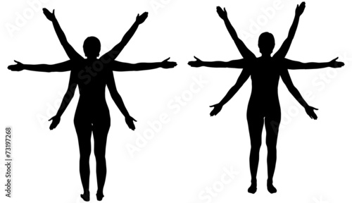 Vector Silhouette of a woman.