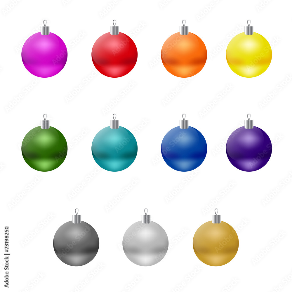 isolated vector christmas tree balls set isolated vector christmas tree balls set