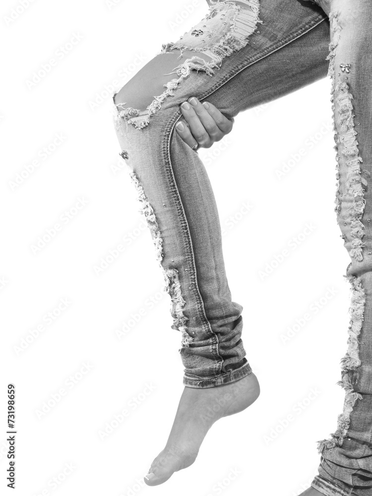 Fototapeta premium Human knee pain medical health care concept..
