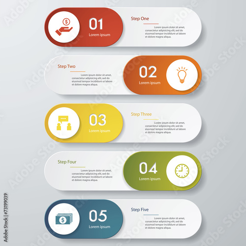 Design clean number banners template. Vector.