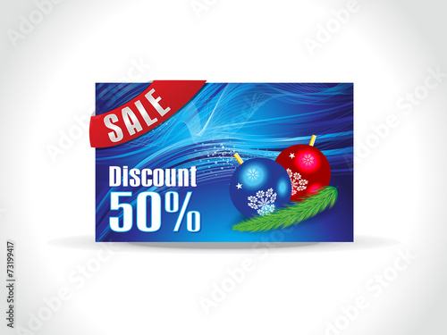 abstract artistic blue chrtistmas discount card photo